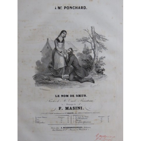 MASINI F. Le nom de sœur Chant Piano ca1840