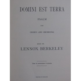 BERKELEY Lennox Domini Est Terra Chant Piano 1938