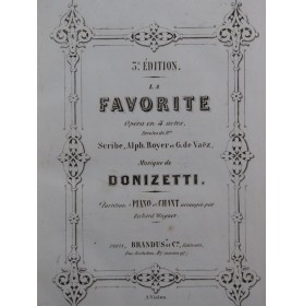 DONIZETTI Gaetano La Favorite Opéra Piano Chant XIXe