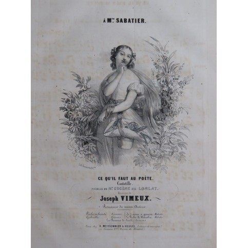 VIMEUX Joseph Ce qu'il faut au poète Chant Piano ca1840