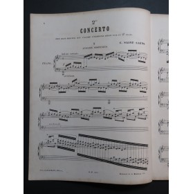 SAINT-SAËNS Camille Concerto No 2 op 22 Dédicace 2 Pianos 4 mains 1868