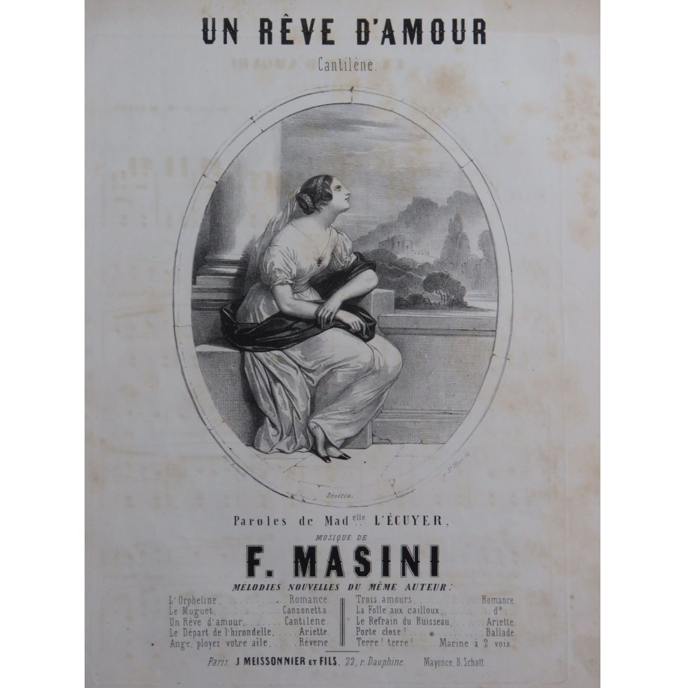 MASINI F. Un rêve d'amour Chant Piano ca1840