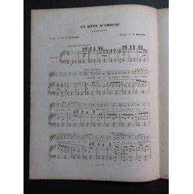 MASINI F. Un rêve d'amour Chant Piano ca1840