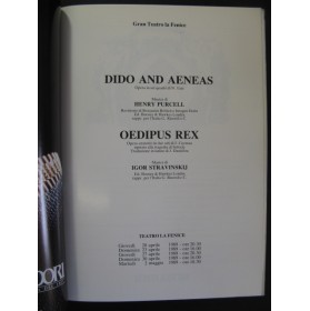 PURCELL Dido and Aeneas STRAVINSKI Oedipus Rex Programme Opéra Venezia 1989