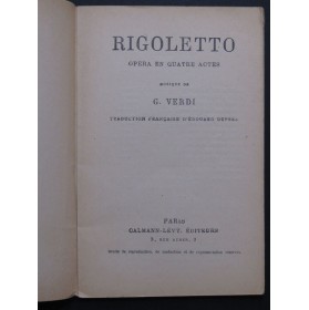 VERDI Giuseppe Rigoletto Opéra Livret en français