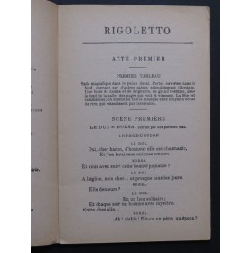 VERDI Giuseppe Rigoletto Opéra Livret en français