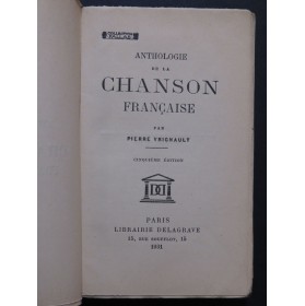 VRIGNAULT Pierre Anthologie de la Chanson Française 1931