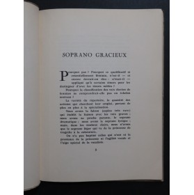 BONFIGLIO Louis Propos sur Quelques Rôles pour Soprano Gracieux Dédicace 1937