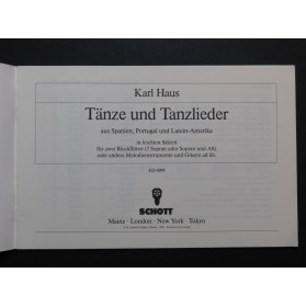 HAUS Karl Tänze und Tanzlieder Flûtes à bec Guitare 1982