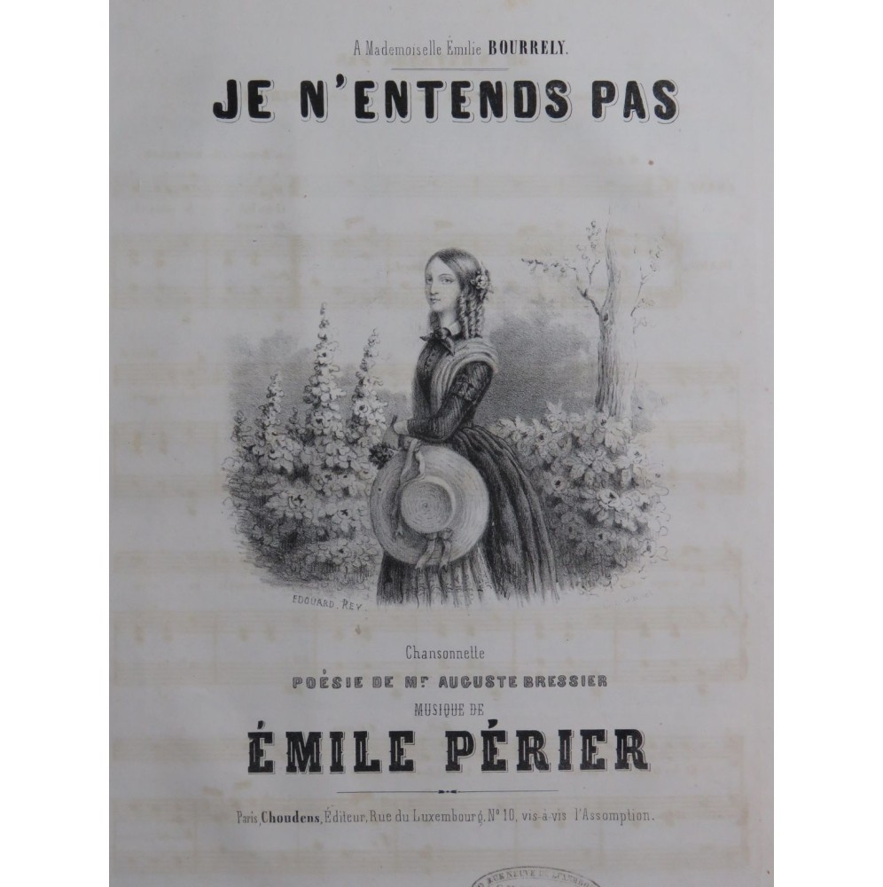 PÉRIER Émile Je n'entends pas Chant Piano ca1840