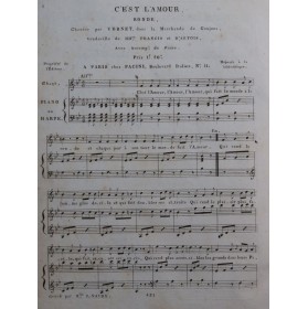 FRANCIS D'ARTOIS C'est l'Amour Ronde Chant Piano ou Harpe ca1830