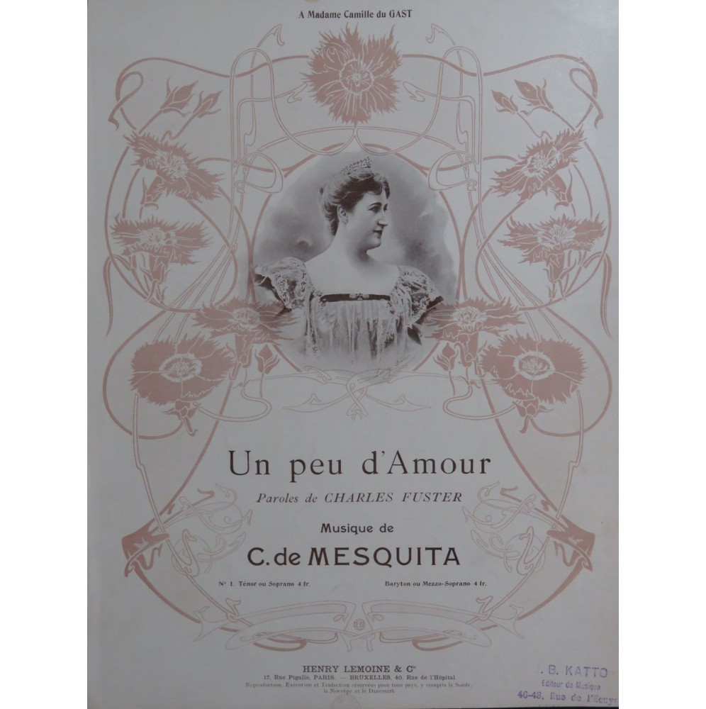 De MESQUITA Carlos Un peu d'Amour Chant Piano ca1900