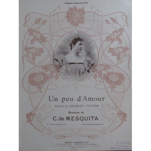 De MESQUITA Carlos Un peu d'Amour Chant Piano ca1900