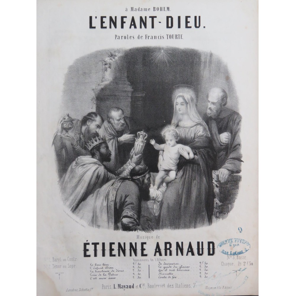 ARNAUD Étienne L'Enfant Dieu Chant Piano ca1860