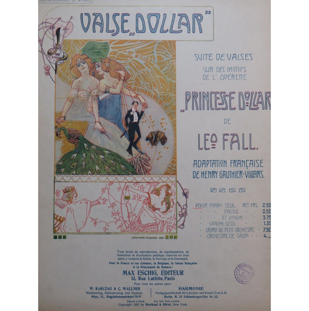 FALL Léo Valse Dollar Suite de Valses Piano 1908