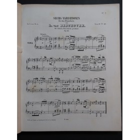 BEETHOVEN Pièces pour Piano 1862