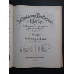 BEETHOVEN Pièces pour Piano 1862