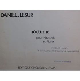 DANIEL-LESUR Nocturne Dédicace Piano Hautbois 1974