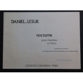 DANIEL-LESUR Nocturne Dédicace Piano Hautbois 1974