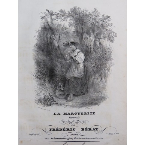 BÉRAT Frédéric La Marguerite Chant Guitare ca1830