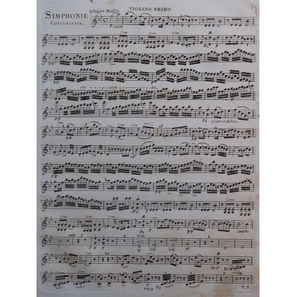 DUSSEK J. L. Simphonie Concertante op 63 1er Violon 1807