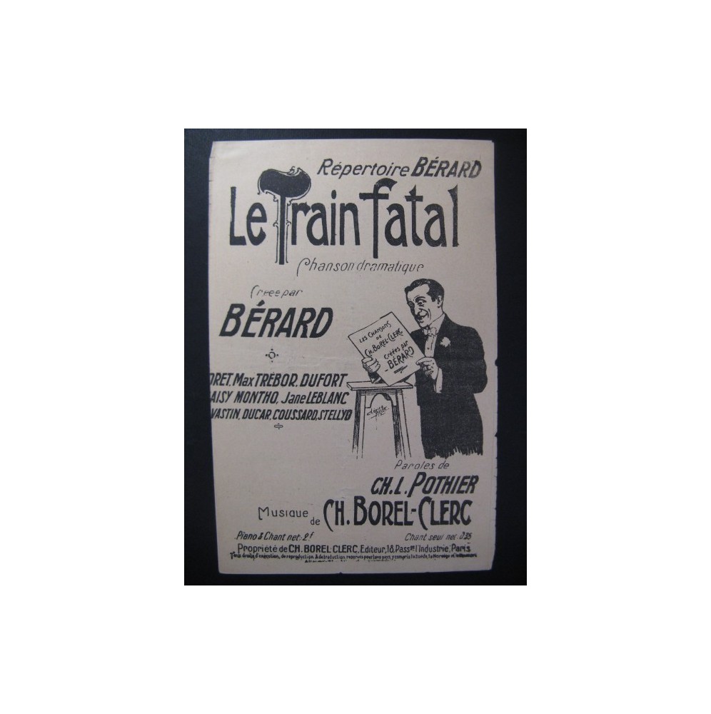 BOREL-CLERC Ch. Le Train Fatal Chanson 1918