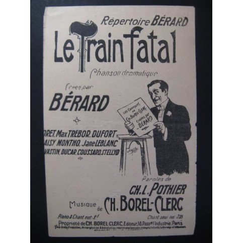 BOREL-CLERC Ch. Le Train Fatal Chanson 1918
