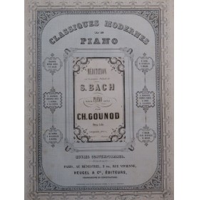 GOUNOD Charles Méditation Prélude de Bach Piano ca1860