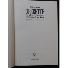 KLOTZ Volker Operette Porträt und Handbuch einer unerhörten Kunst 1991