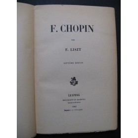 LISZT Franz F. Chopin 1923