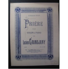 GRANDJANY Lucien Prière Violon Piano