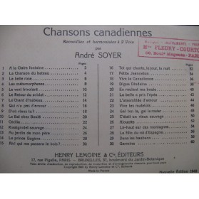 SOYER André Chansons Canadiennes 30 Pièces 1948