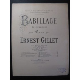 GILLET Ernest Babillage Piano Violon ou Mandoline ca1895