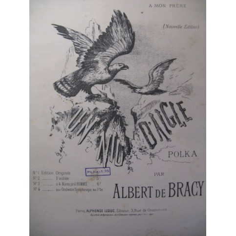 DE BRACY Albert Un Nid d'Aigle Piano ca1890