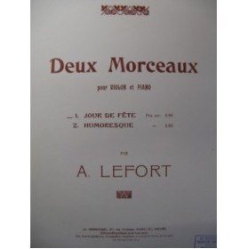 LEFORT A. Jour de Fête Piano Violon 1920