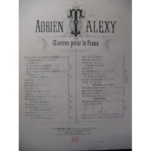 TALEXY Adrien Les Mouches Piano XIXe