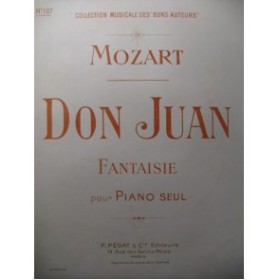 MOZART W. A. Don Juan Fantaisie Piano