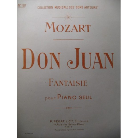 MOZART W. A. Don Juan Fantaisie Piano