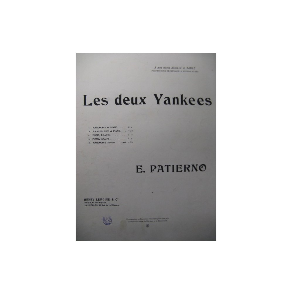 PATIERNO E. Les Deux Yankees Polka Piano