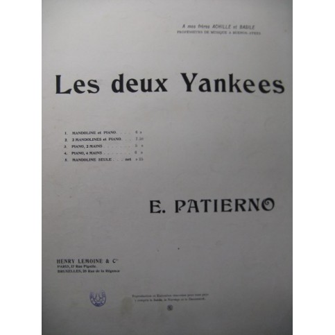 PATIERNO E. Les Deux Yankees Polka Piano