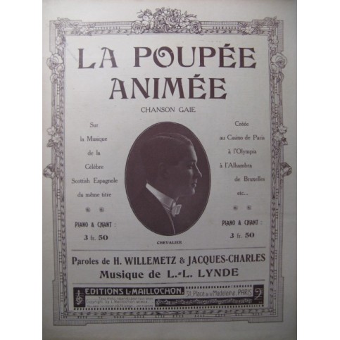 LYNDE L. L. La Poupée animée Maurice Chevalier Chant Piano 1920