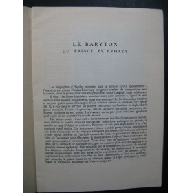 GREILSAMER Lucien Le Baryton du Prince Esterhazy 1981