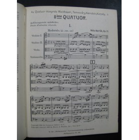 BARTOK Béla Streichquartett II Quatuor à cordes 1948