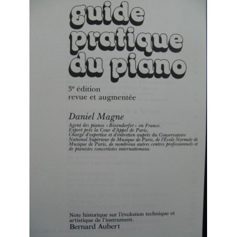 MAGNE Daniel Guide Pratique du Piano 1978