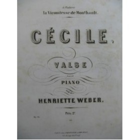 WEBER Henriette Cécile Valse Piano XIXe