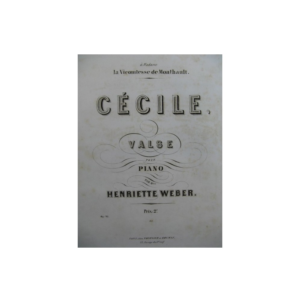 WEBER Henriette Cécile Valse Piano XIXe