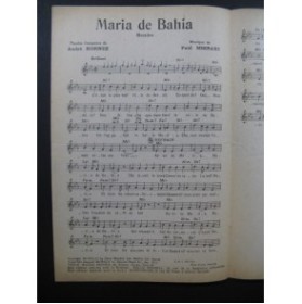 Maria de Bahia Chanson Dédicace Paul Misraki 1945