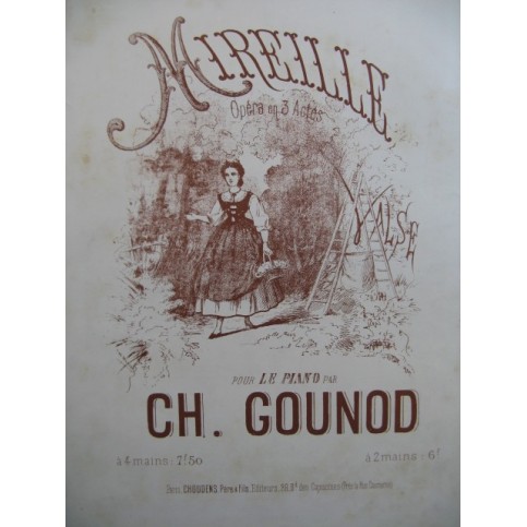 GOUNOD Charles Mireille Valse Piano 1875
