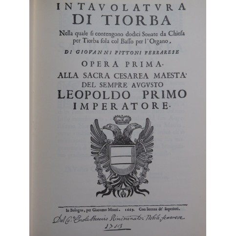 PITTONI FERRARESE Giovanni Intavolatura di Tiorba Théorbe 1980
