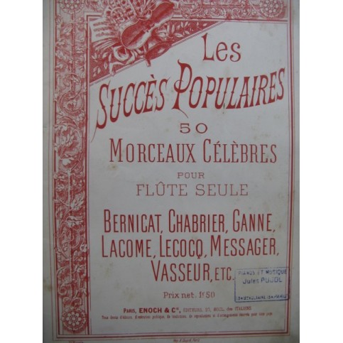 Les Succès Populaires 50 pièces pour Flûte seule 1893